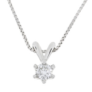 Anheng, einsteins diamant 0.50 ct med rh. sølvkjede
